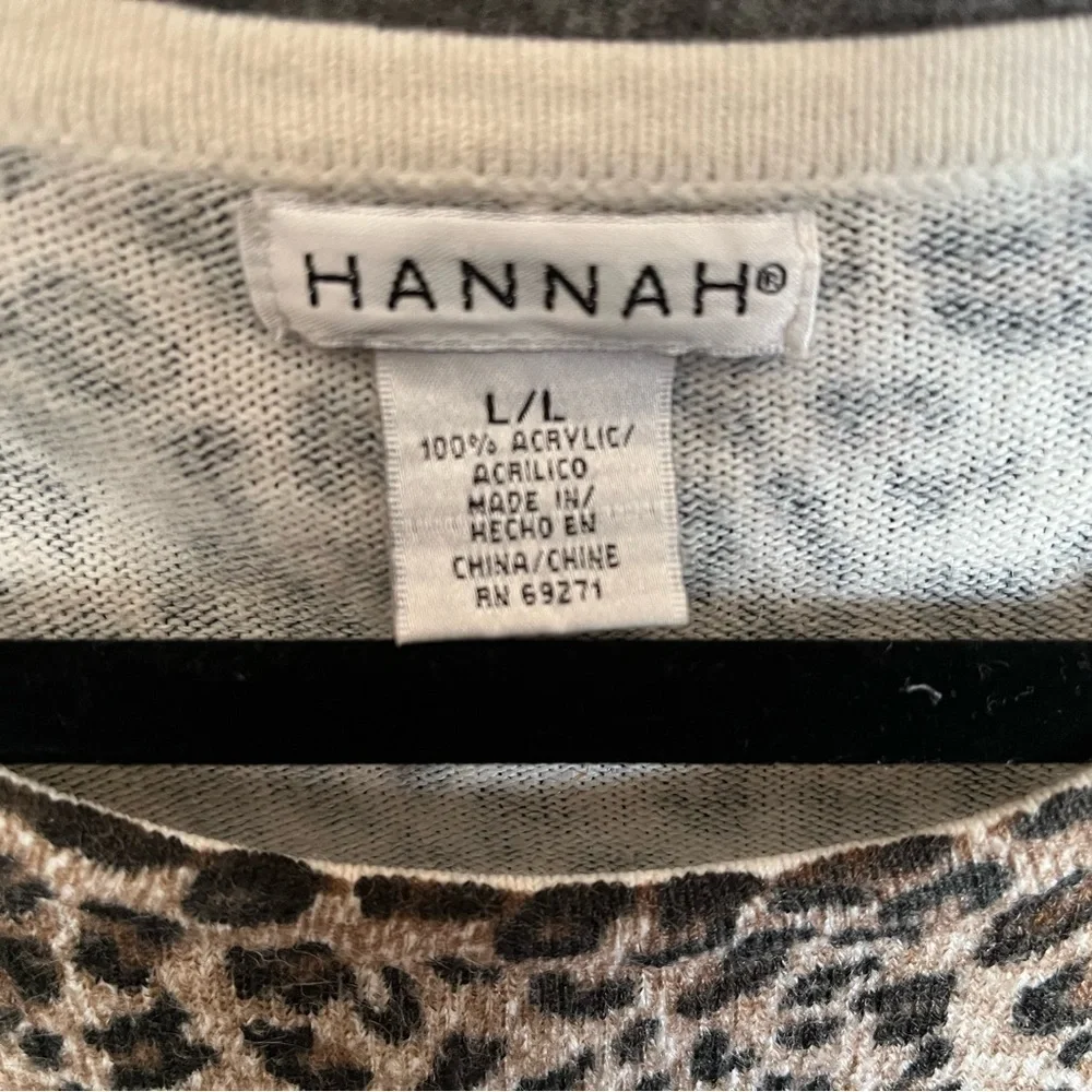 Hannah Leopard Print 3/4 Sleeve Knit Sweater
